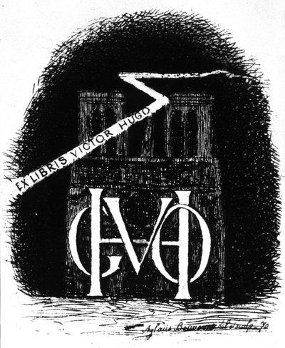 Ex-libris of Victor Hugo by Aglaüs Bouvenne