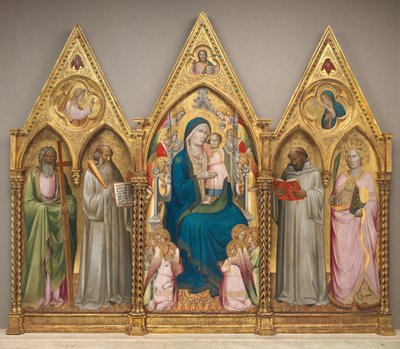 Madonna and Child with Saints Andrew, Benedict, Bernard, and Catherine of Alexandria with Angels by Agnolo Gaddi