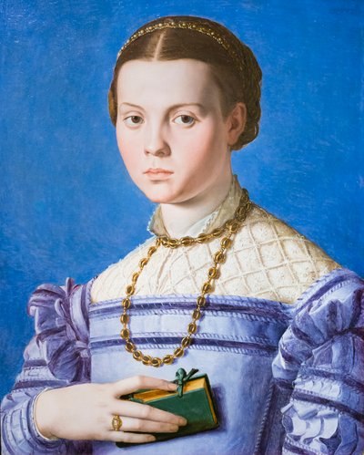 Portrait of a Girl with a Book, Possibly Giulia di Alessandro de Medici by Agnolo Bronzino