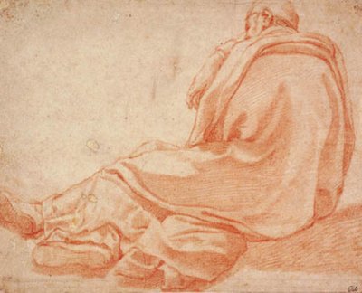 Reclining Man Dressed in a Cloak Seen from Behind by Agnostino Ciampelli