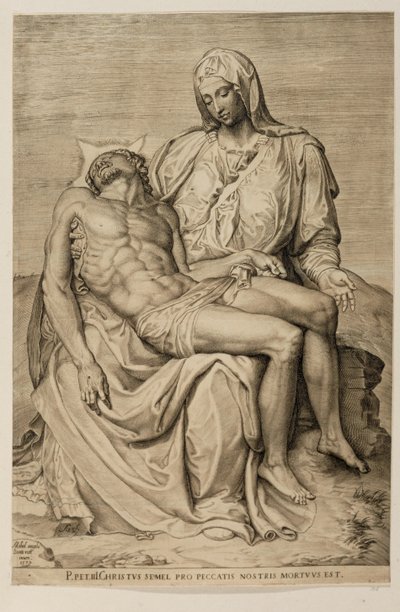 Pieta, After Michelangelo by Agostino Carracci