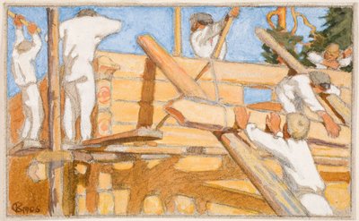 A House of Stout Logs by Akseli Gallen-Kallela
