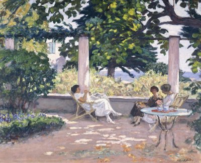 Three Girls on the Terrace at Landau by Albert Andre