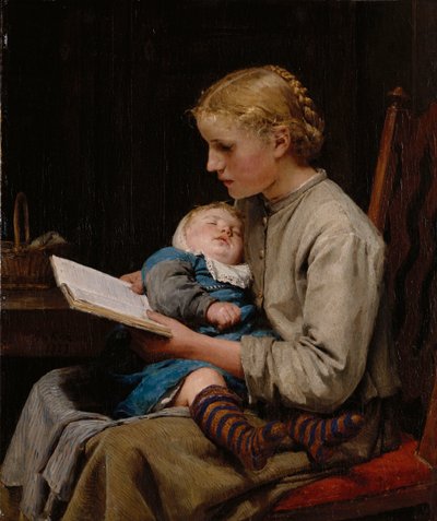 Rose and Bertha Gugger by Albert Anker