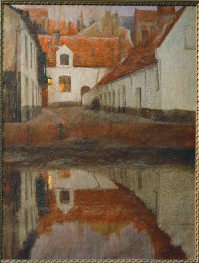 A Small Town on the River Bank, Flanders by Albert Baertsoen