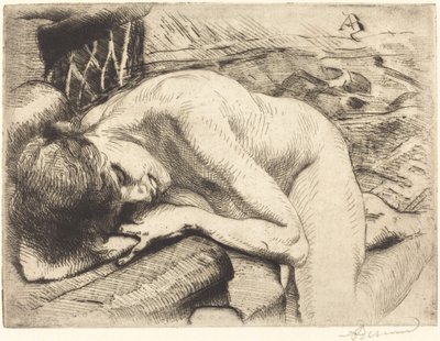 Model Asleep on the Floor by Albert Besnard