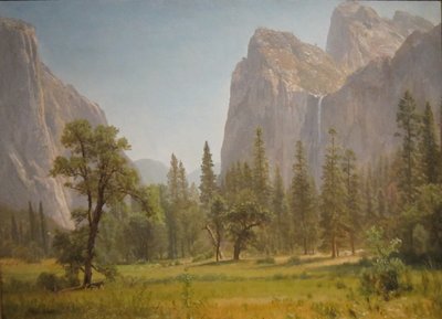 Bridal Veil Falls, Yosemite Valley, California by Albert Bierstadt