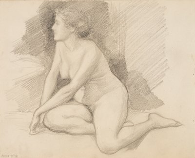 Sitting Nude by Albert Edelfelt