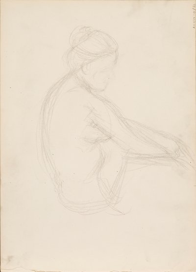 Sitting Nude by Albert Edelfelt