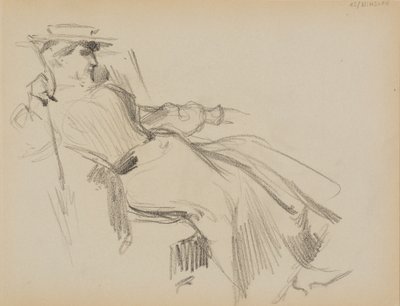 Sitting Woman by Albert Edelfelt