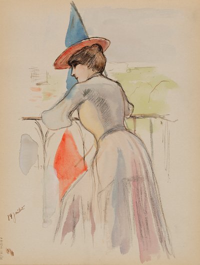 Woman on a Balcony by Albert Edelfelt