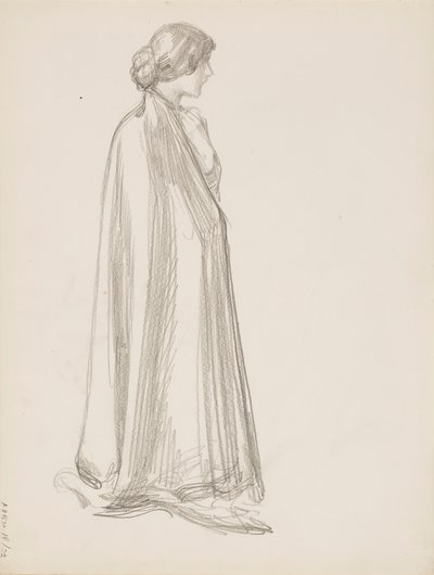 Woman in a Cloak by Albert Edelfelt