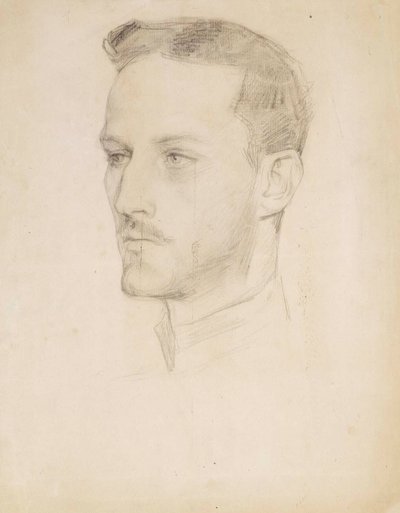 Portrait Study of Prince Carl, Head by Albert Edelfelt