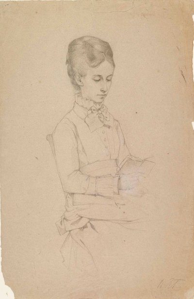 Portrait of a Woman Reading by Albert Edelfelt