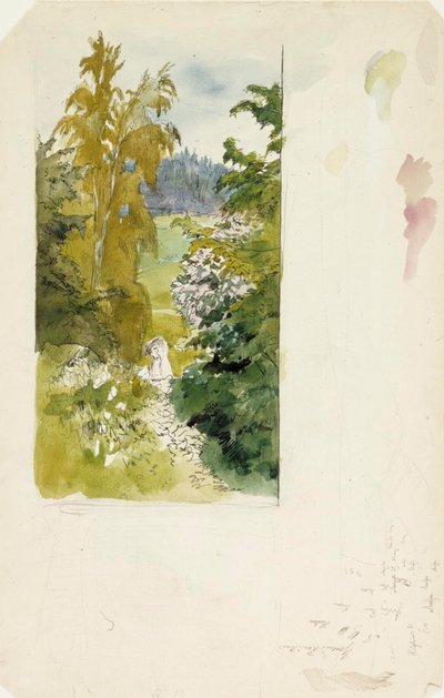Summer landscape, tall birches by Albert Edelfelt
