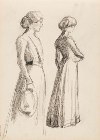 Two Female Figures by Albert Edelfelt