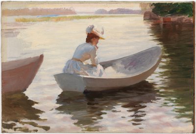 Woman in a Rowing Boat, Study for Girls in a Rowing Boat by Albert Edelfelt