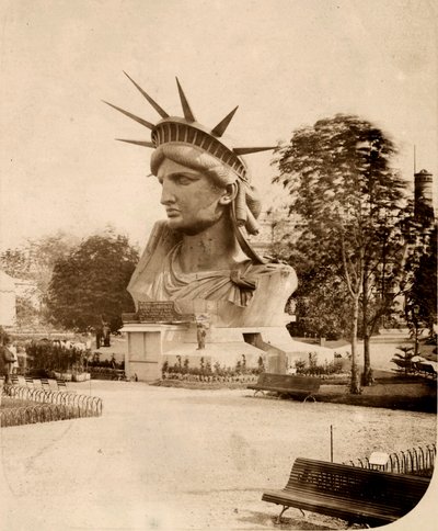 The Head of the Statue of Liberty on display in Paris 1883 by Albert Fernique
