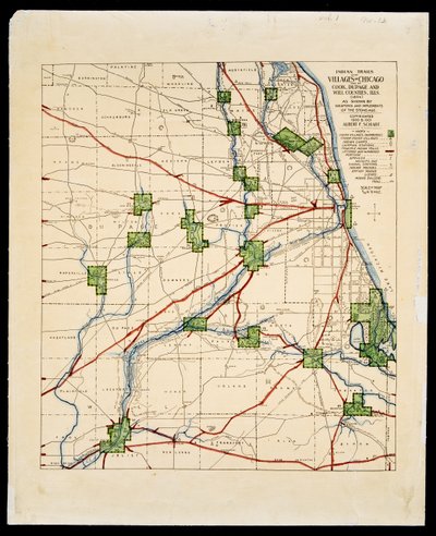Map of American Indian trails and villages by Albert Frederick Scharf