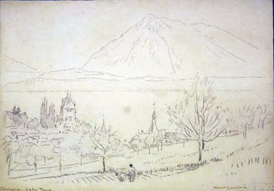 Lake Thun, Oberhofen by Albert Goodwin