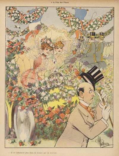 At the Festival of Flowers by Albert Guillaume