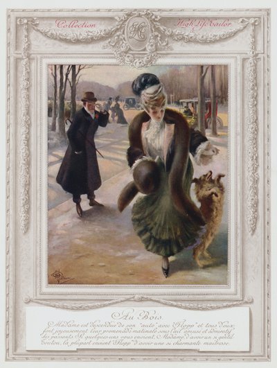 Belle Epoque Paris, Fashionable Lady in the Bois de Boulogne by Albert Guillaume