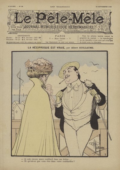 The Reciprocal is True. Illustration for Le Pele-Mele, 1900 by Albert Guillaume