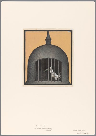 Design for a Political Cartoon with a Caged Peace Dove: Future by Albert Hahn (I)