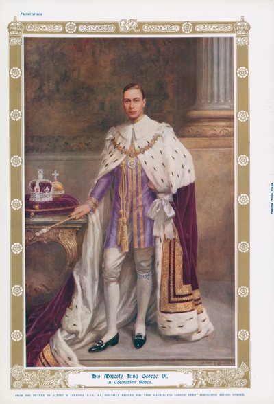King George VI in His Coronation Robes by Albert Henry (after) Collings