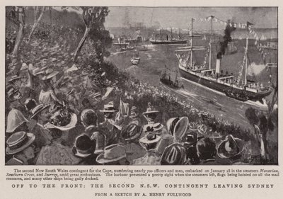 Off to the Front, the Second NSW Contingent Leaving Sydney by Albert Henry Fullwood