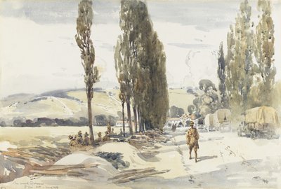 Road to Querrieu, 1918 by Albert Henry Fullwood