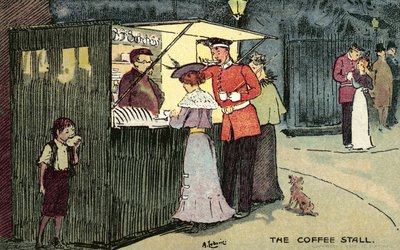 The Coffee Stall, London by Albert Jnr. Ludovici