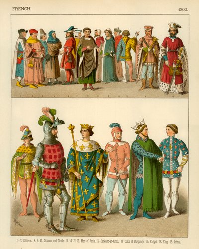 French Costume 1300 by Albert Kretschmer