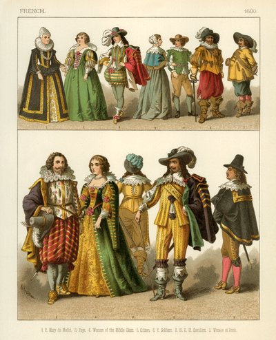 French Costumes 1600 by Albert Kretschmer