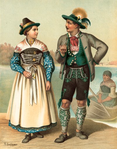 German costume, Bayern, Schliersee by Albert Kretschmer