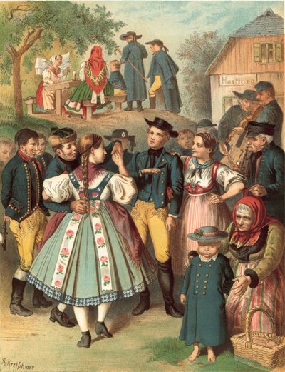 German Costume, Bohmen Kreis Pilsen by Albert Kretschmer