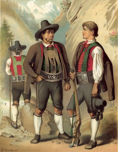 German Costume, Tyrol, Passeyer by Albert Kretschmer