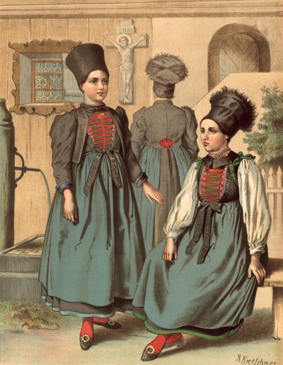 German costume, Vorarlberg, Montafonthal by Albert Kretschmer