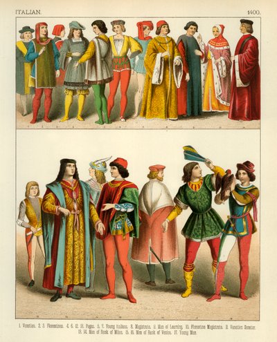 Italian Costume 1400 by Albert Kretschmer