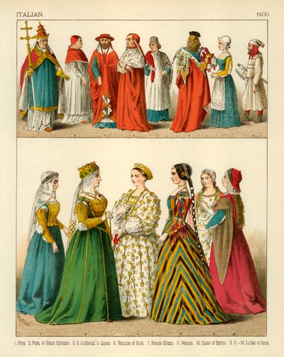 Italian Costume 1400 by Albert Kretschmer