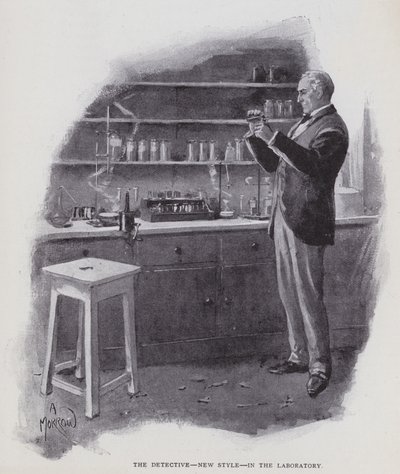 The detective, new style, in the laboratory by Albert Morrow