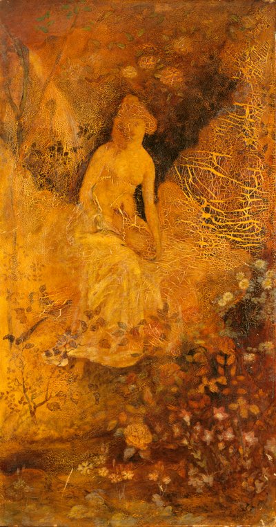 Panel for a Screen: Woman with a Deer by Albert Pinkham Ryder
