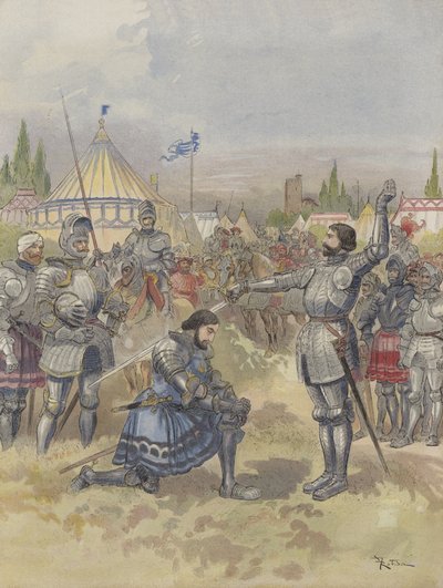 Bayard Knighting Francis I by Albert Robida