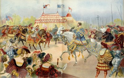 Interview of the camp of the golden cloth in Flanders on June 7 by Albert Robida