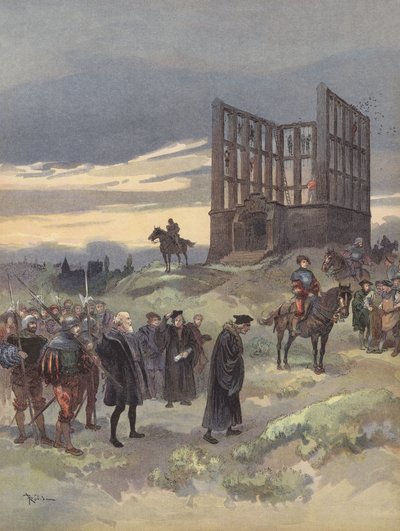 The Superintendent Semblancay Condemned to Death, Ascends the Gibbet of Montfaucon by Albert Robida