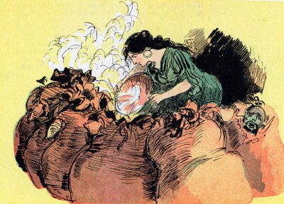 Morgiana Kills 37 Thieves Hidden in Jars by Albert Robida