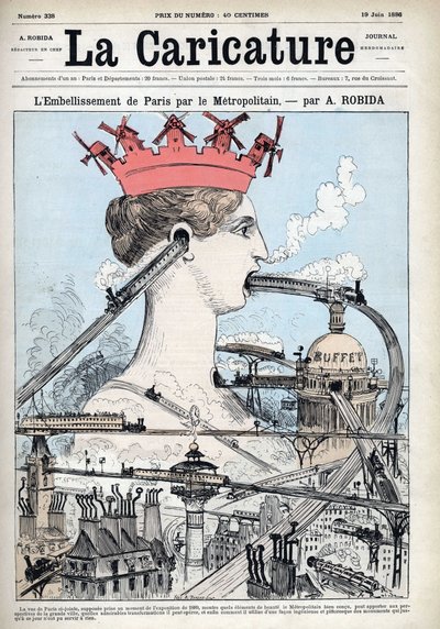The beautification of Paris by metro, illustration of anticipation by Albert Robida (1848-1926), in 
