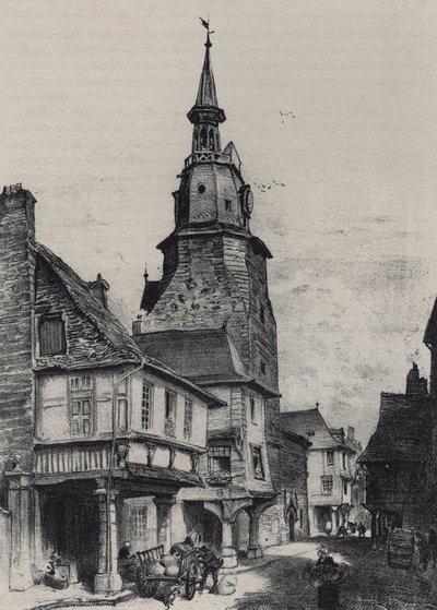 The belfry of Dinan - Old France - Brittany - text, drawings and lithographs, by Albert Robida (1848-1926) undated late 19th century by Albert Robida