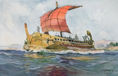 Light Ship of the Classical Greek Period by Albert Sébille