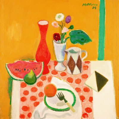 Watermelon, Fig and Tunisian Tile by Alberto Morrocco